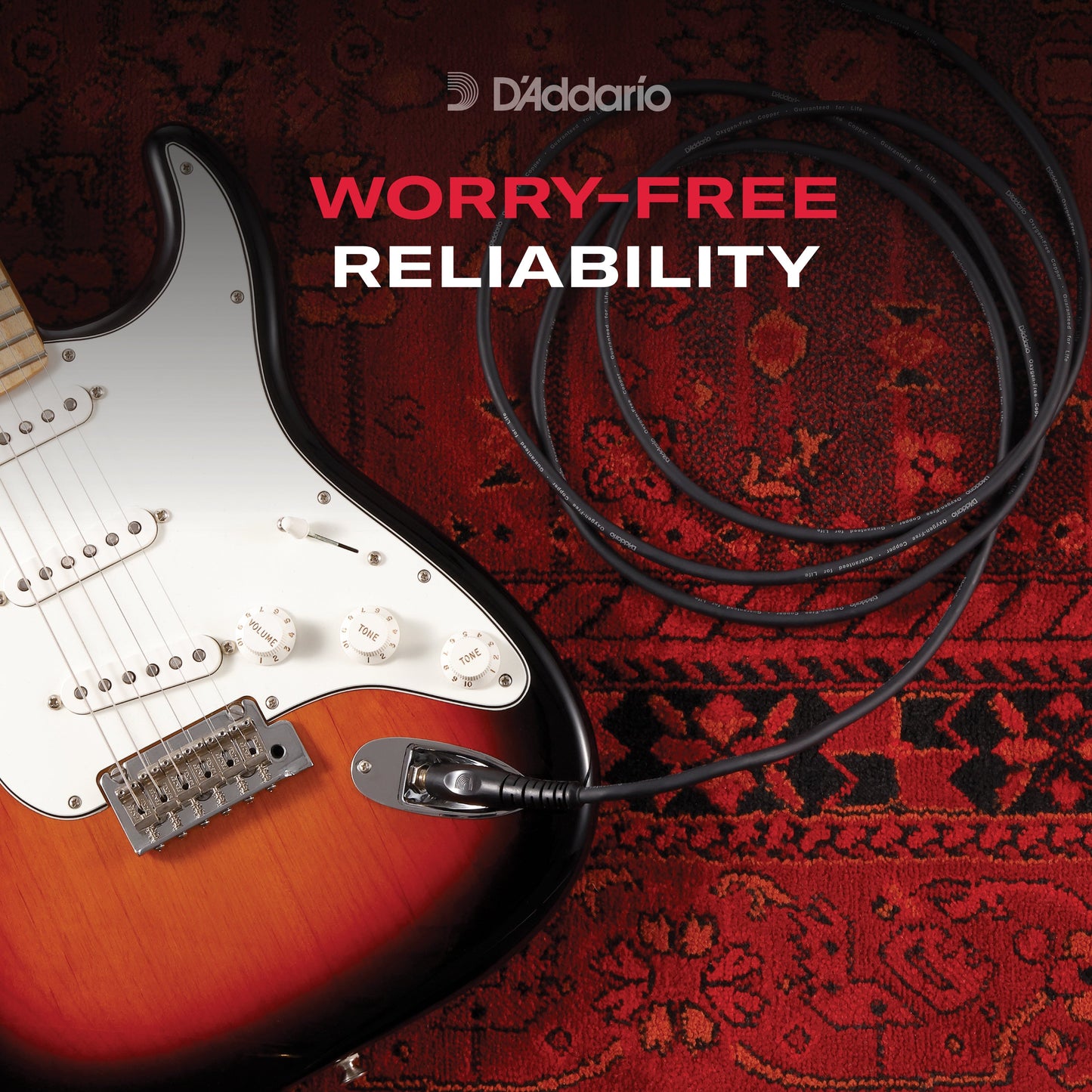 D’Addario Custom Series Instrument Cable - 6m / 20 ft