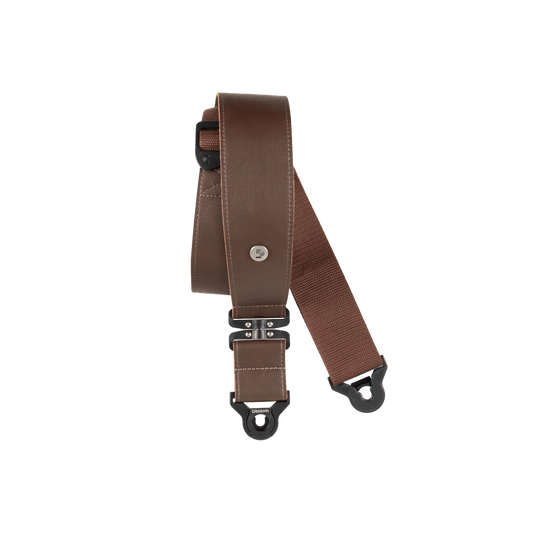 D'Addario 25BALSV02 Comfort Leather Auto Lock Swivel Strap in brown