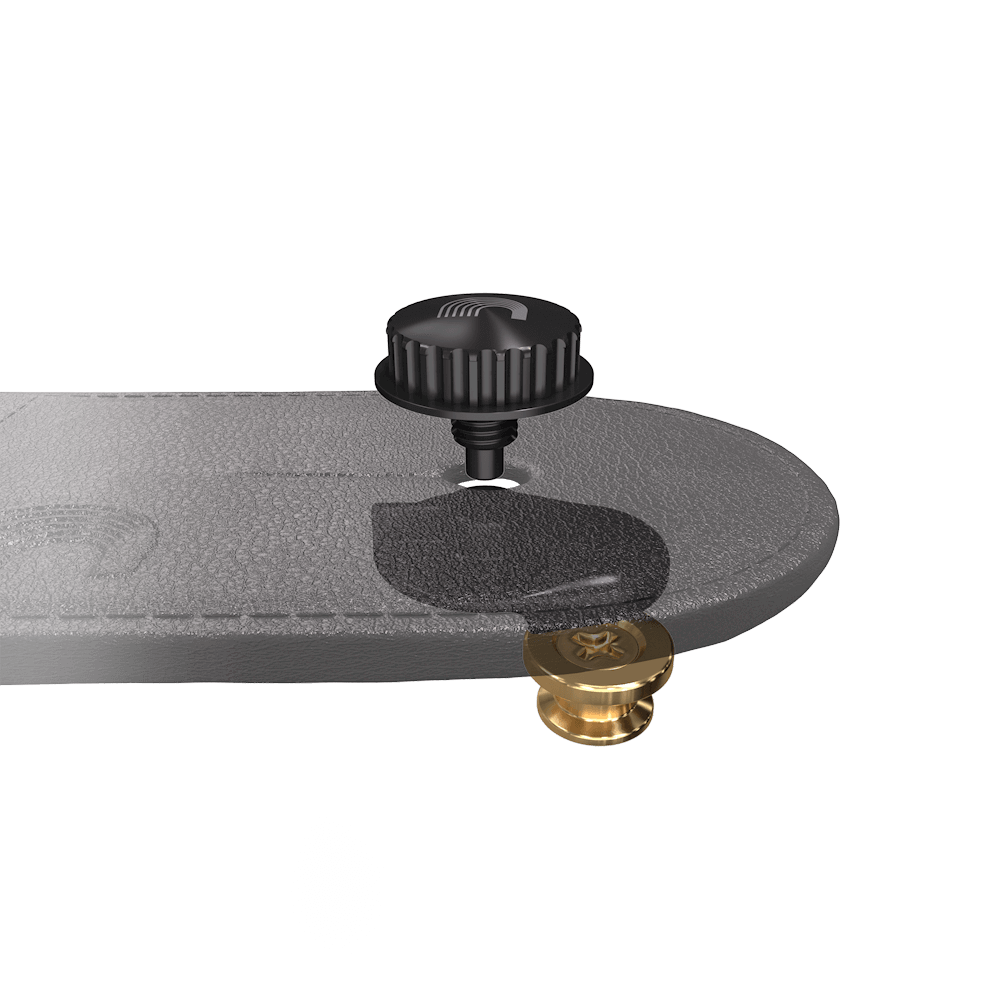 D'Addario Universal Strap Lock System gold, hardware detail