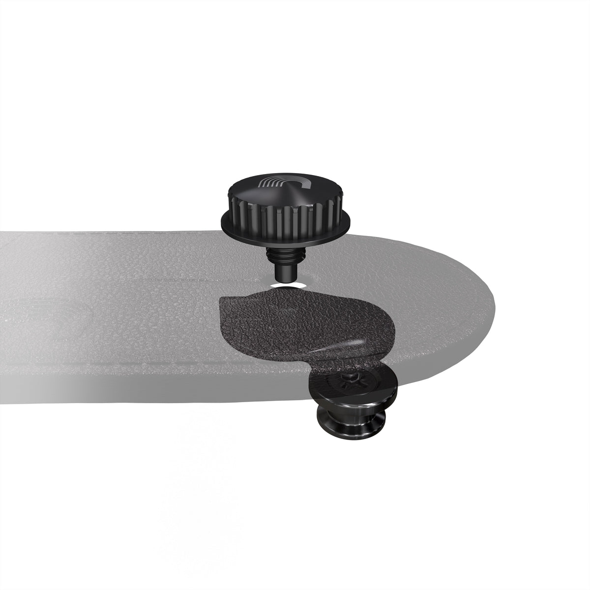 D'Addario Universal Strap Lock System black, hardware detail