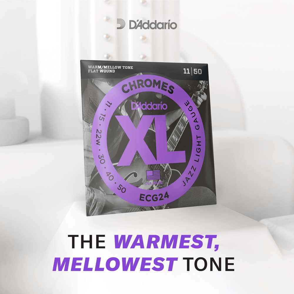 D'Addario ECG25 Chromes Flat Wound, Light, 12-52