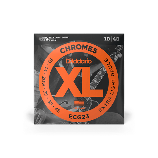 D'Addario ECG23 Chromes Flat Wound,Extra Light, 10-48