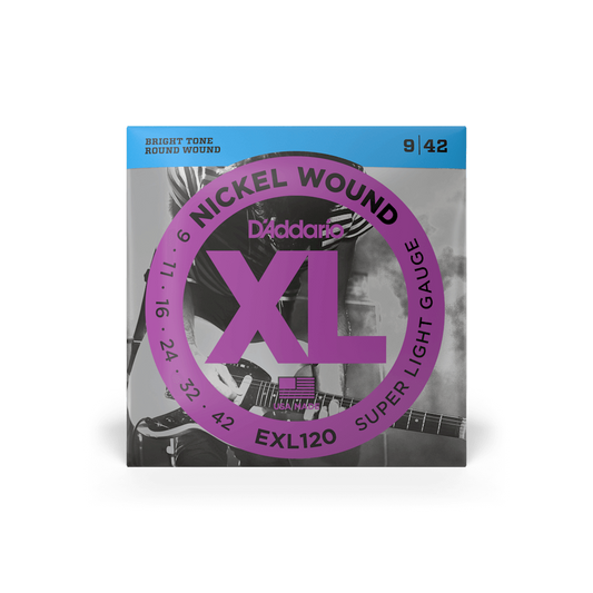 D'Addario EXL120 Nickel Wound, Super Light, 9-42