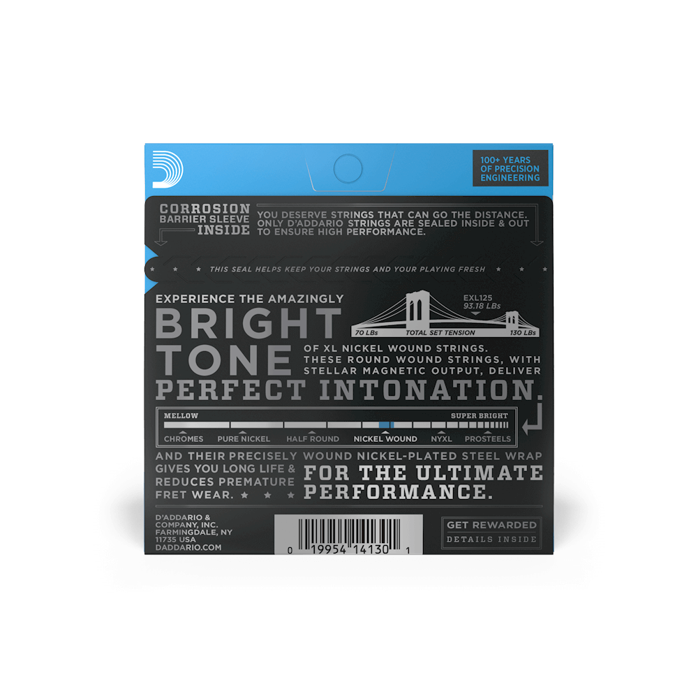 D'Addario EXL125 Nickel Wound, Super Light Top/ Regular Bottom, 9-46