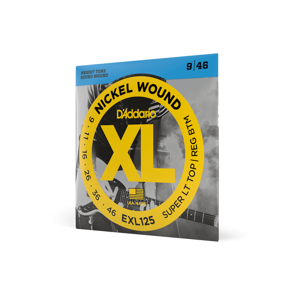 D'Addario EXL125 Nickel Wound, Super Light Top/ Regular Bottom, 9-46